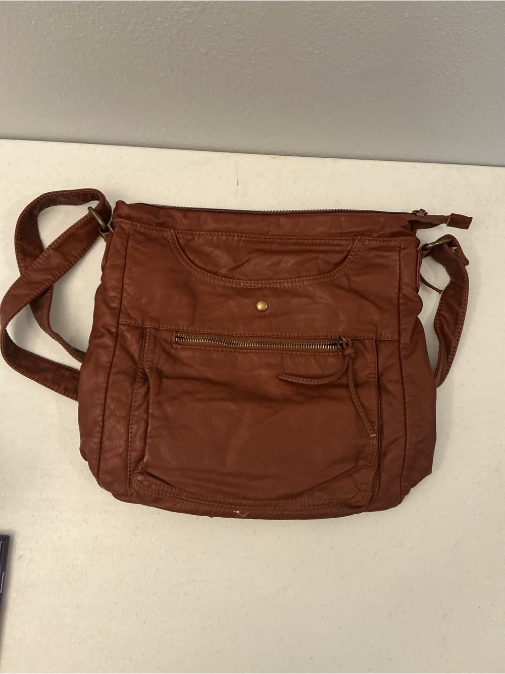 Scarleton Brown soft faux leather crossbody bag